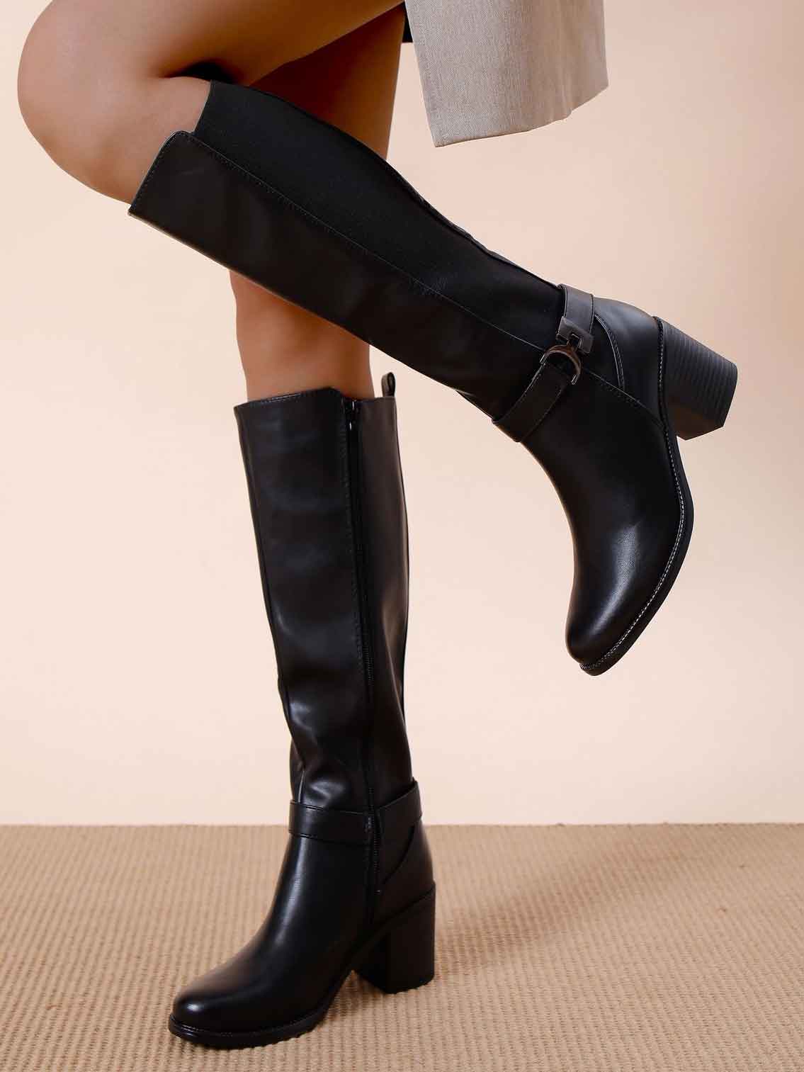 Duna - Stövlar med klack och resår i skaftet