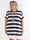 Abigal - Plus size stribet strikkjole i bomuld med korte ærmer og flæsekant forneden