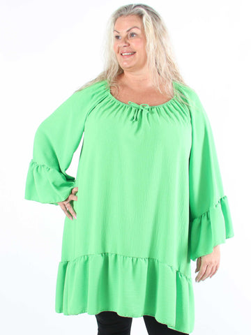 Alicia - Tunikaklänning i plus size med elastisk halsringning