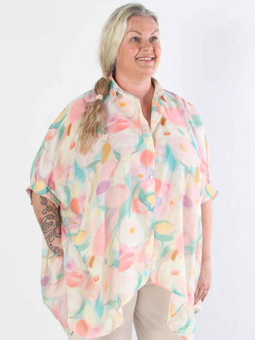 Almine - Mångfärgad plus size-tunika i lös passform