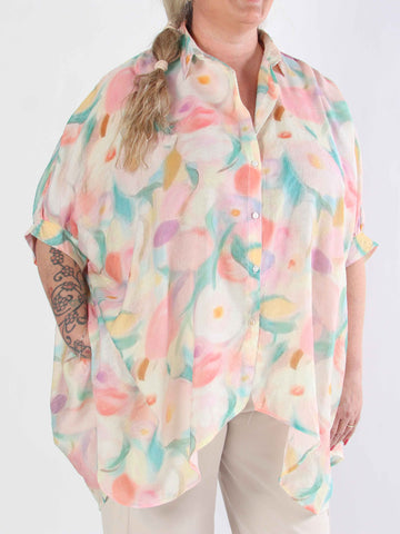 Almine - Mångfärgad plus size-tunika i lös passform