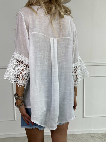 Alva - Söt tunika med söta broderade ärmar