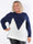 Amara Short - Tvåfärgad stickad plus size-blus med gulddetaljer