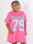 Andrea - Plus size t-shirtklänning i mjuk viskosblandning med basebollinspirerad design