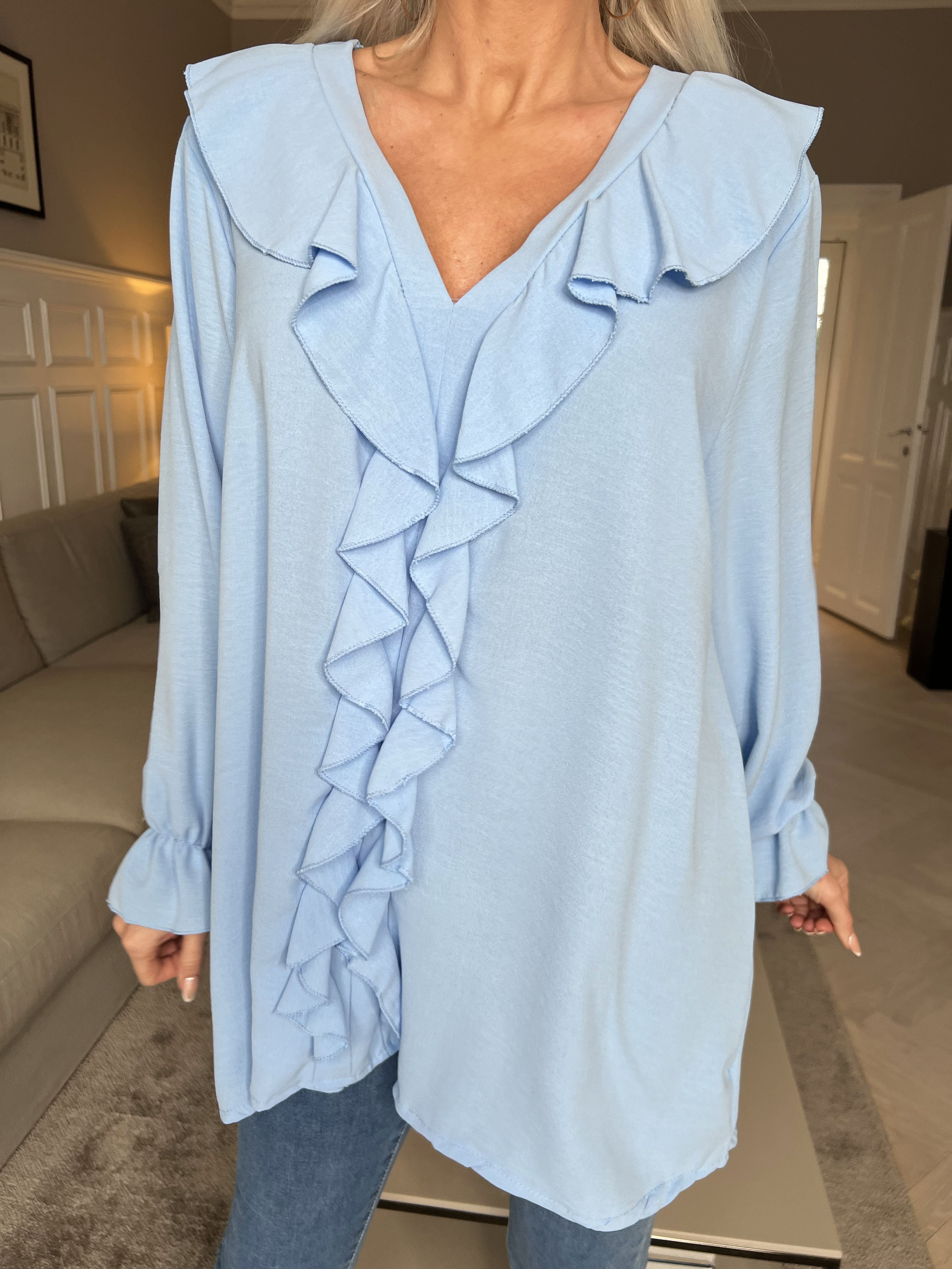 Ava - Söt tunika med volanger - Turquoise