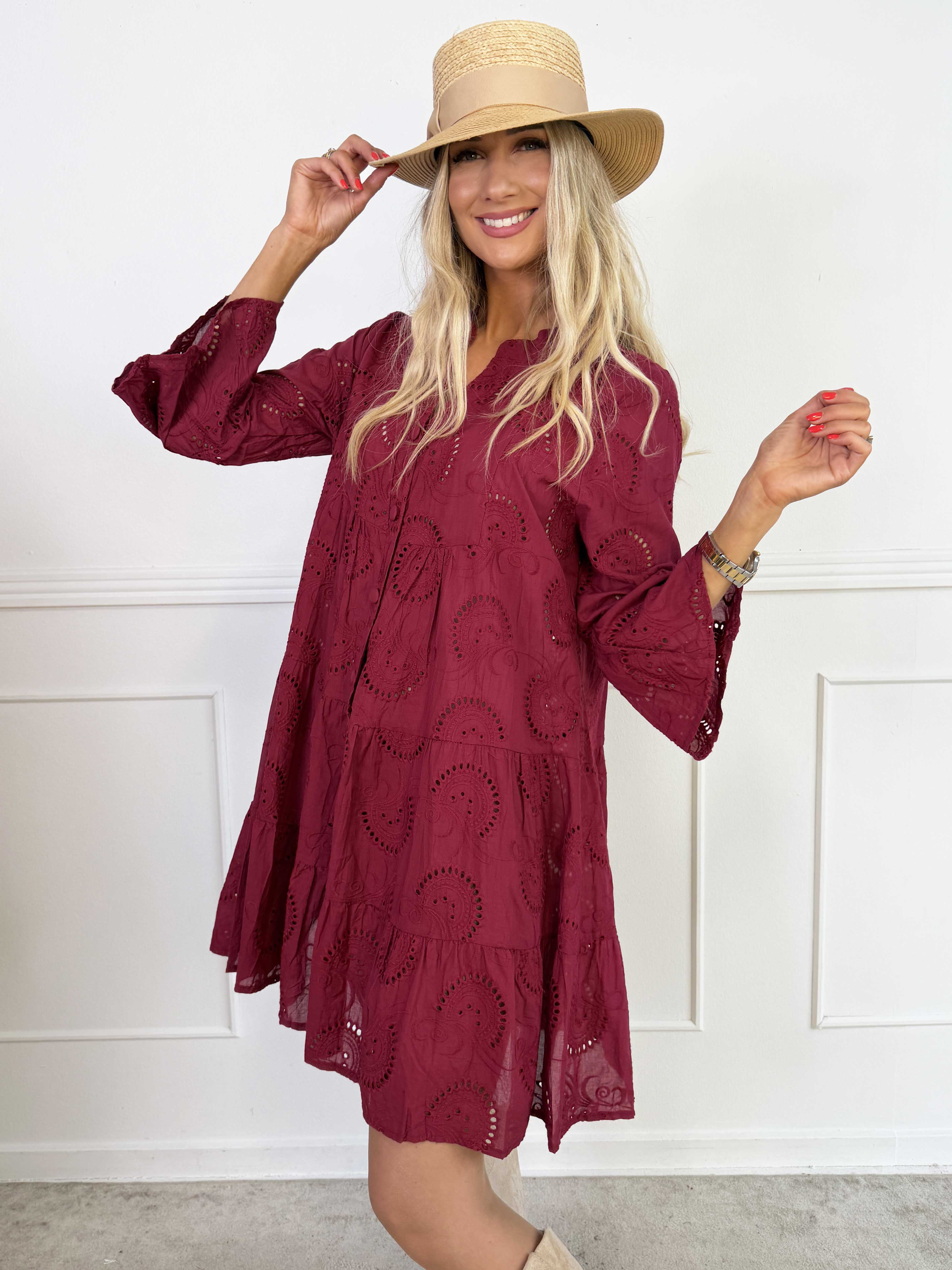 Benti - Tunikakjole i viskose med broderie anglaise