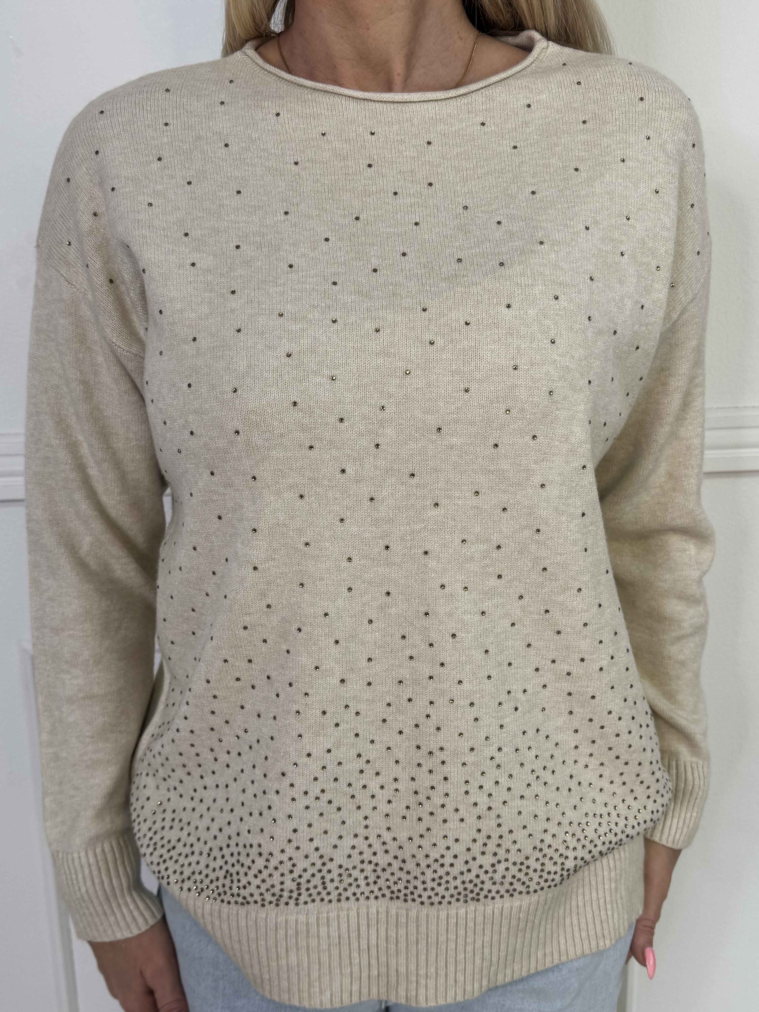 Cajsa - Mega blød strikbluse med fine similisten