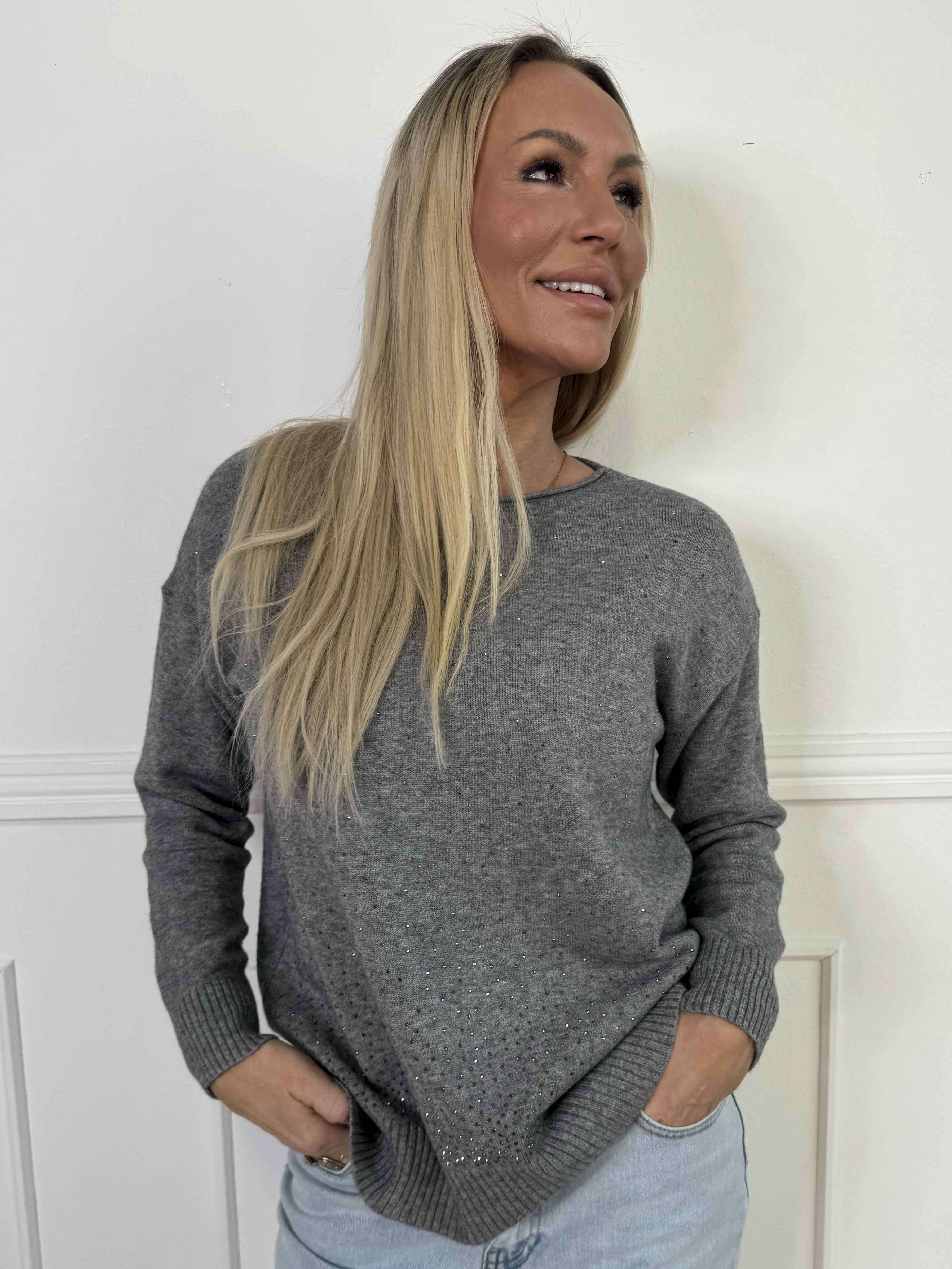 Cajsa - Mega blød strikbluse med fine similisten