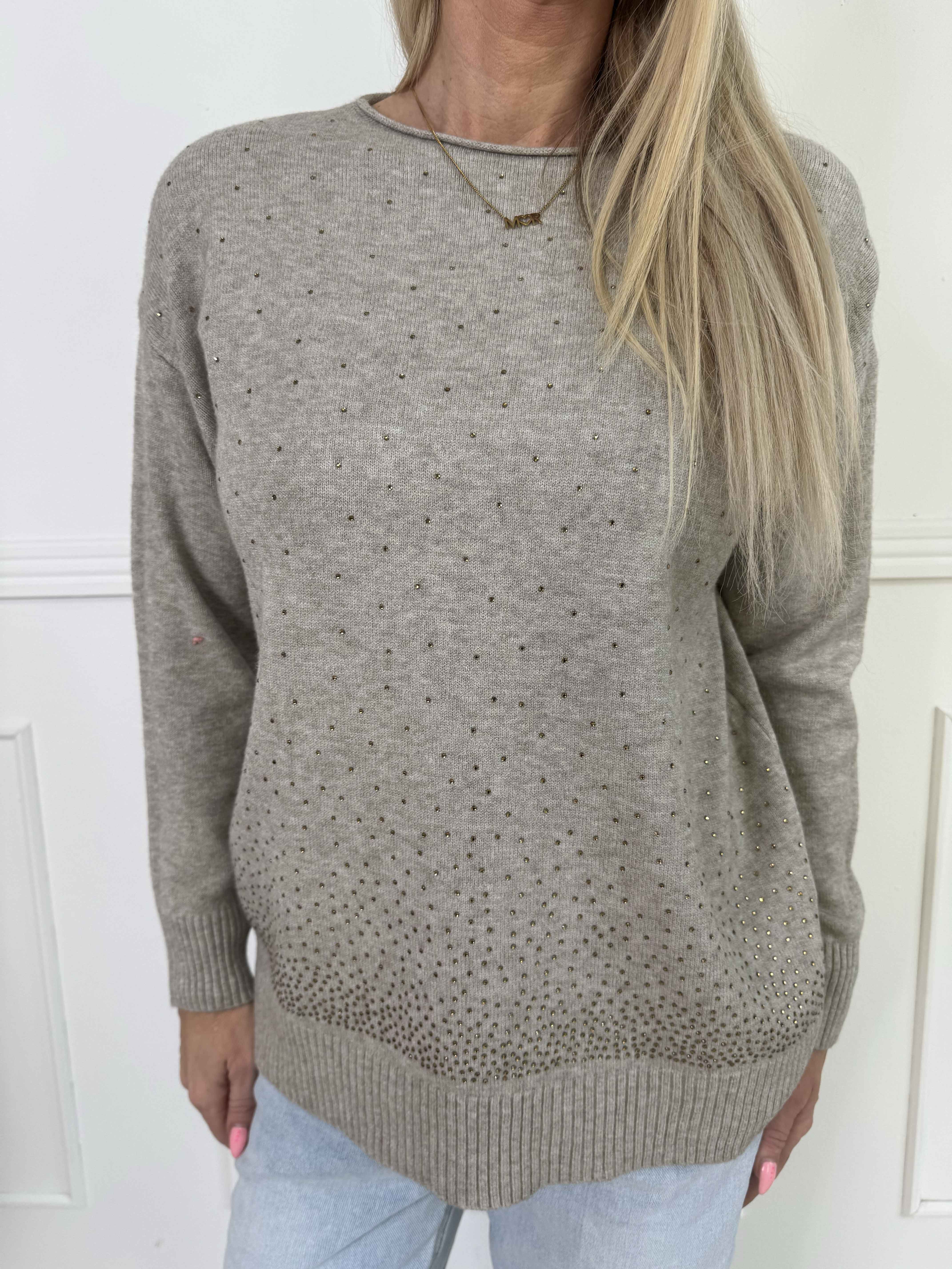 Cajsa - Mega blød strikbluse med fine similisten