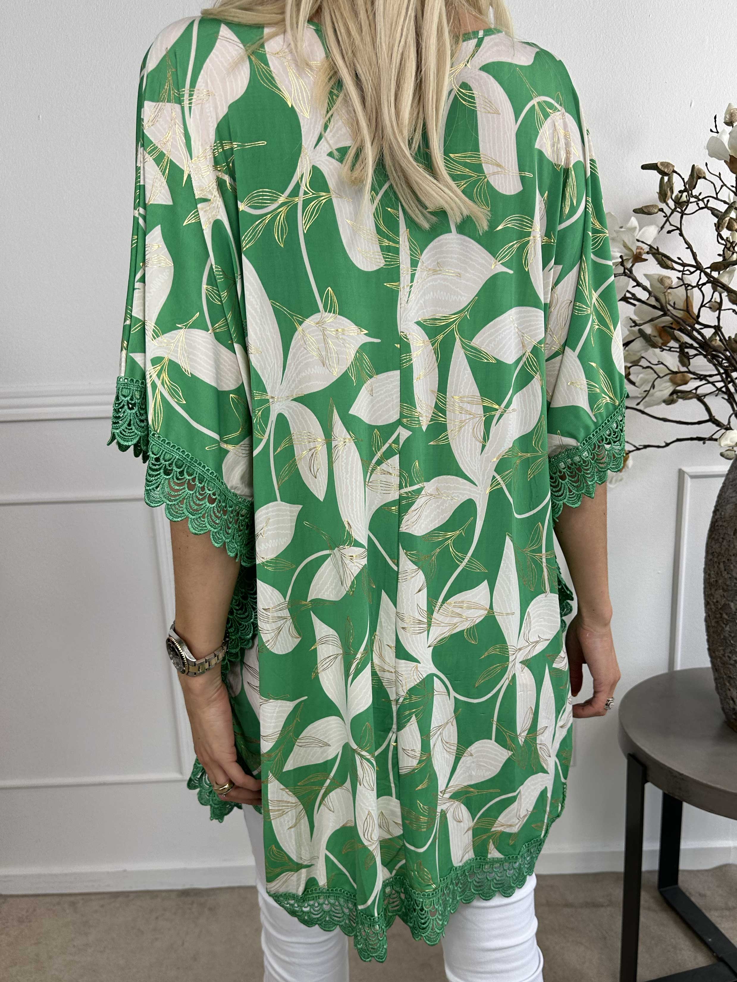 Chara - Tunikaklänning med resår, spetskant och dragkedja