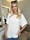 Cindy - Enfärgad blus i crepe-look - White