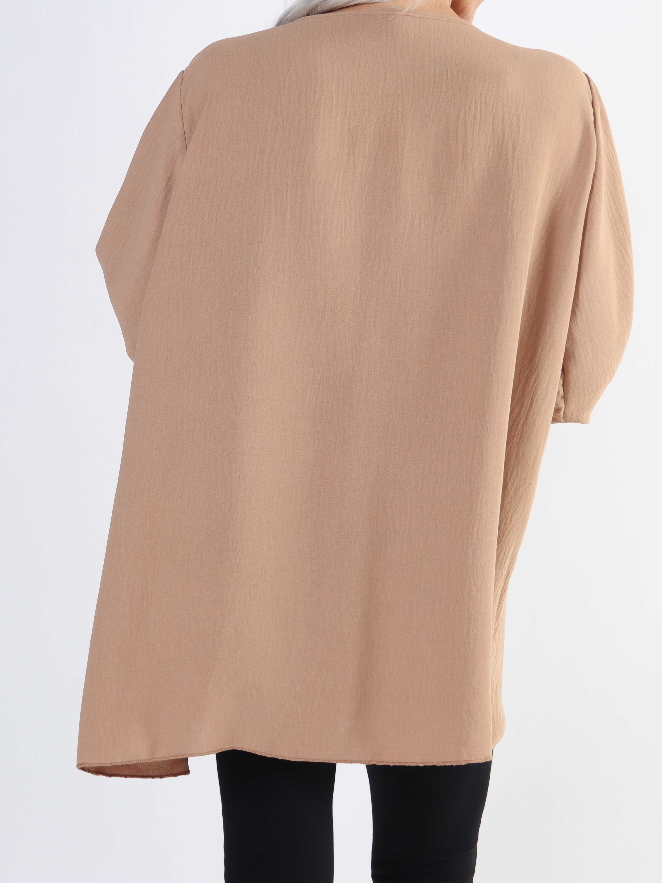 Claudia - Vanlig tunika med dragkedja i stora storlekar - Green