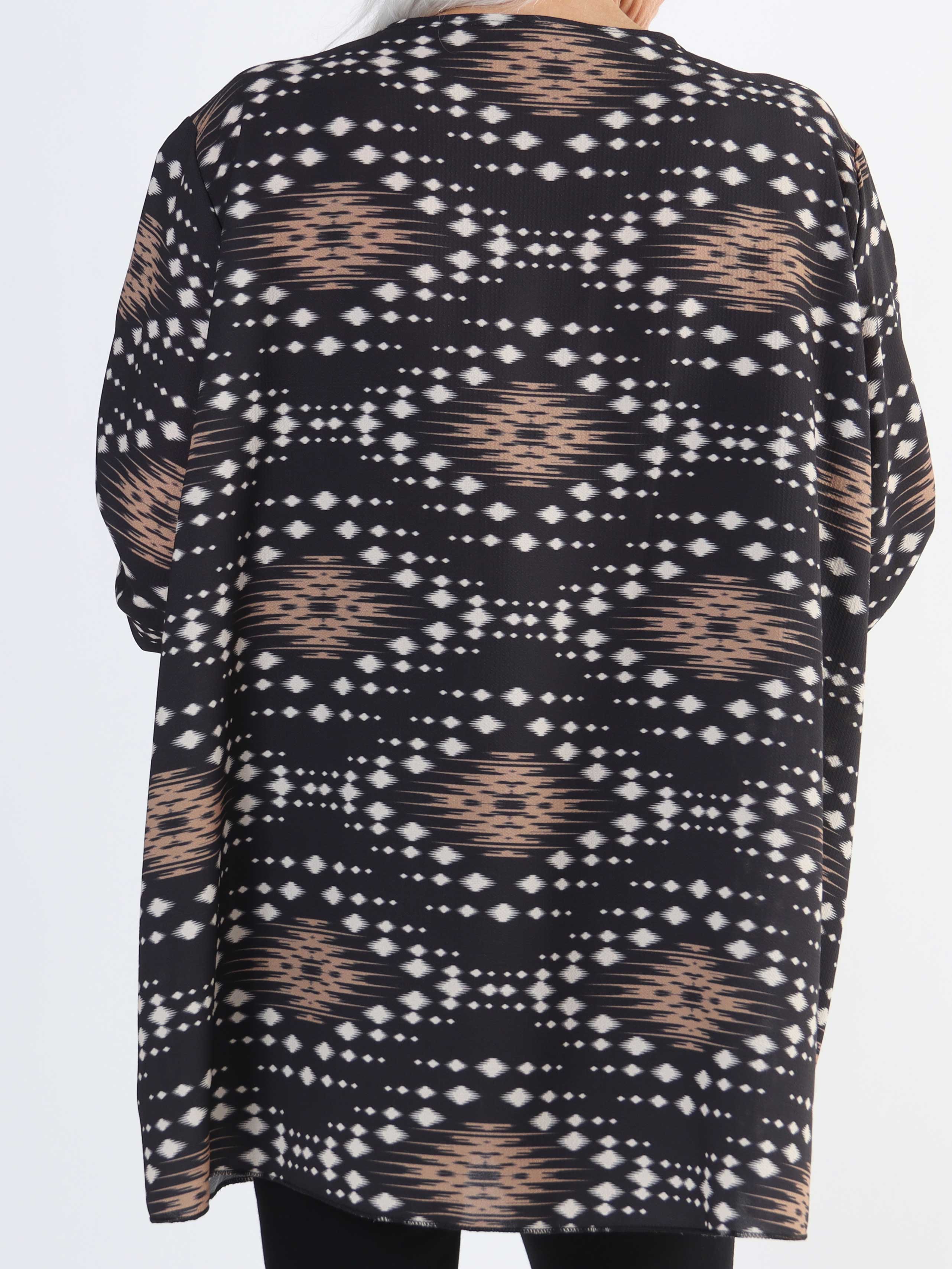 Claudia Pattern - Tunika med tryck och dragkedja i plus size - Navy