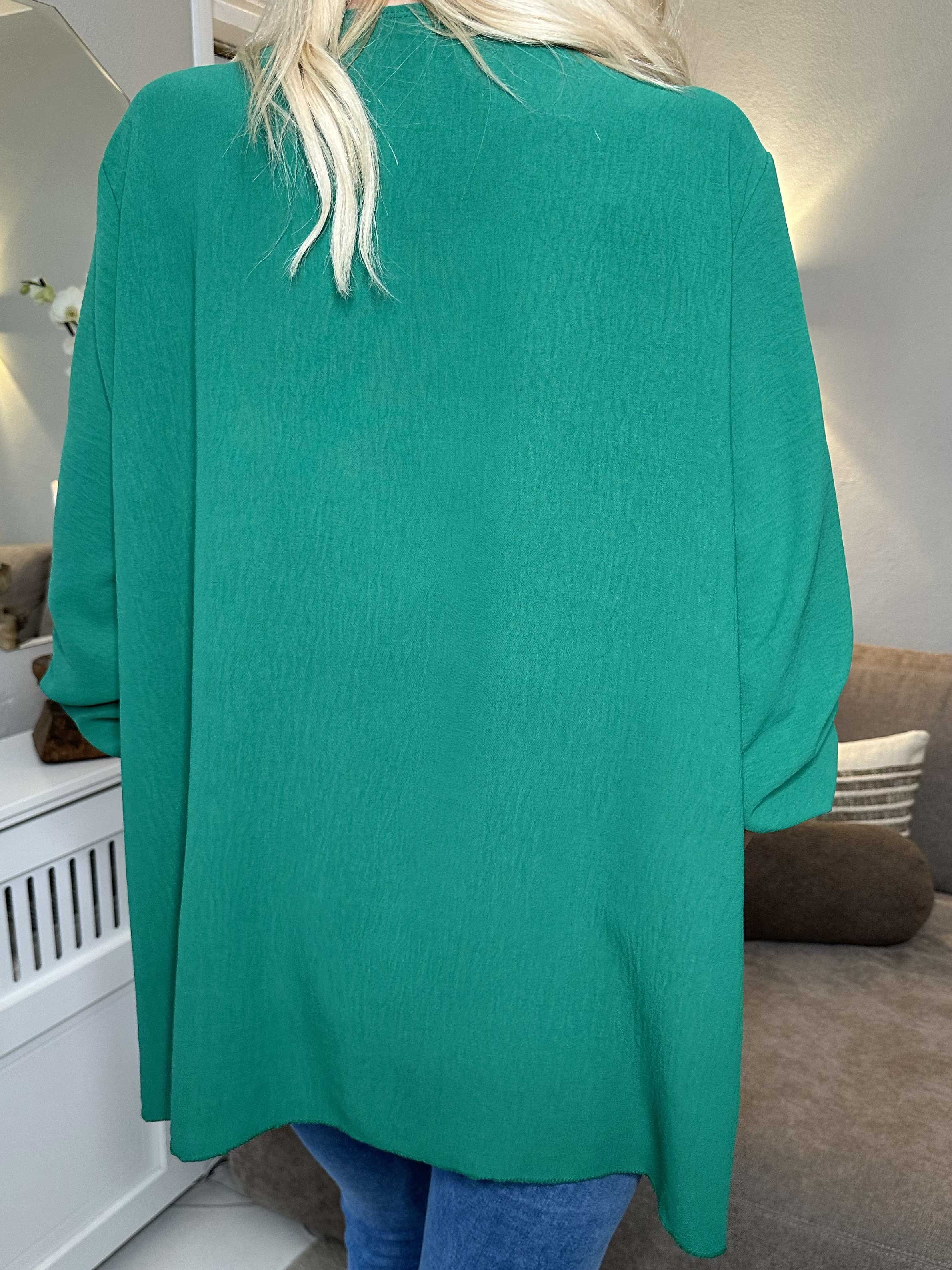 Claudia - Tunika i enfärgat med dragkedja