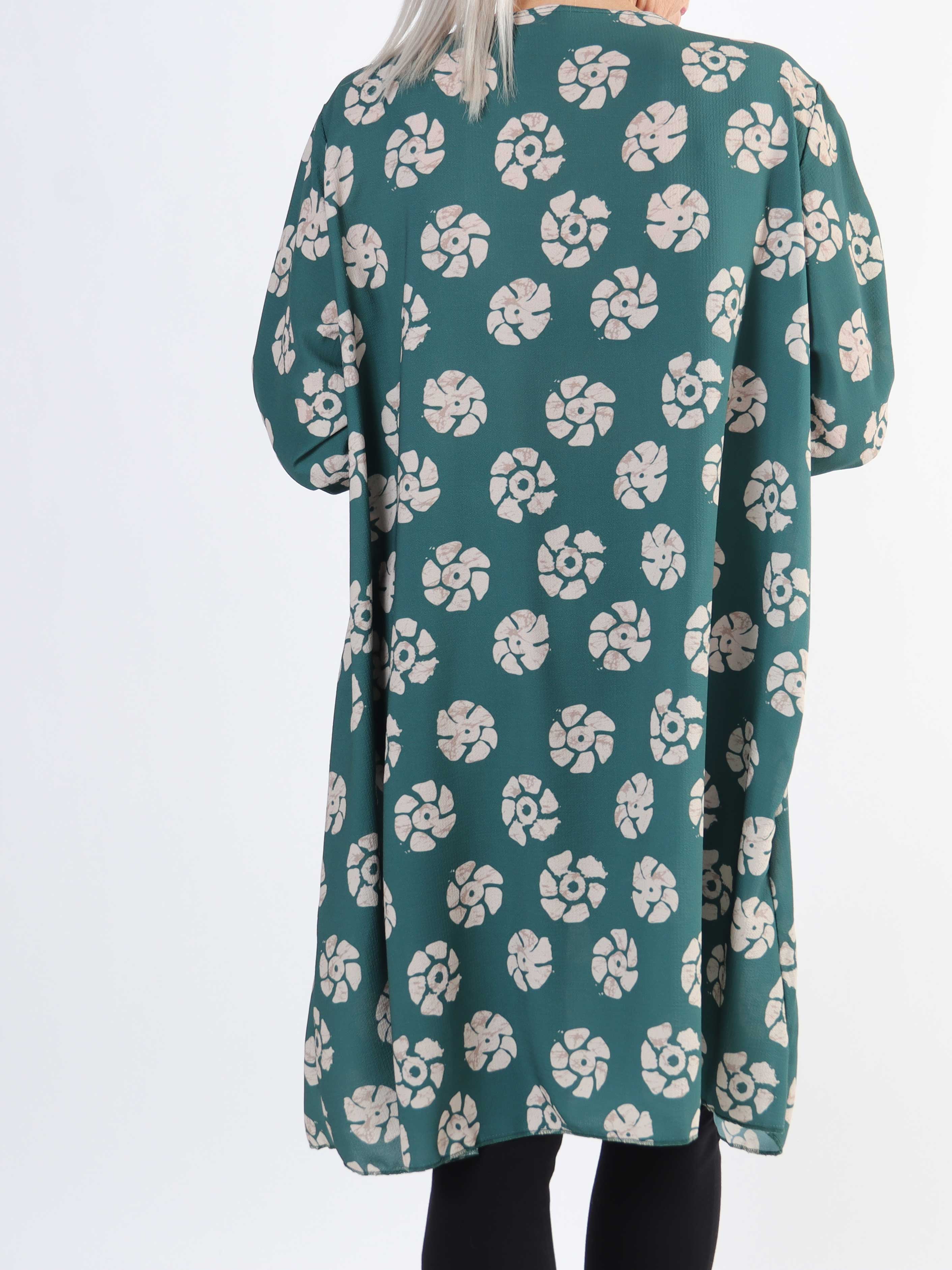 Claudia Print Dress - Tunikaklänning med tryck och dragkedja i plus size - Green