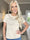 Coco - T-shirt med pärlor och mockakant på bröstet
