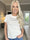 Coco - T-shirt med pärlor och mockakant på bröstet