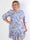 Daisy - Blomstret plus size kjole i viskose med flæsekant forneden