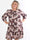 Daisy - Blomstret plus size kjole i viskose med flæsekant forneden