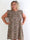 Dana - Plus size viskose kjole i dyreprint med fine flæseærmer og sløjfe på ryggen