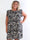 Dana - Plus size viskose kjole i dyreprint med fine flæseærmer og sløjfe på ryggen