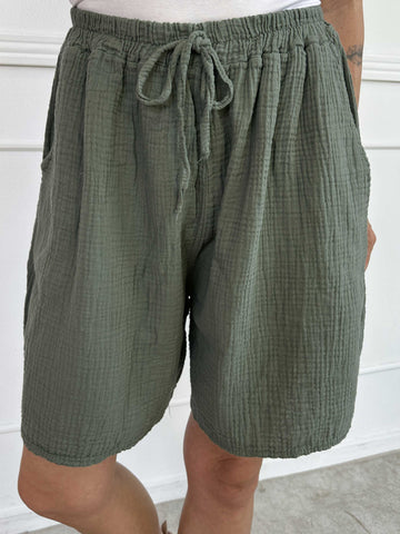 Delia - Bløde oversized shorts i bomuld