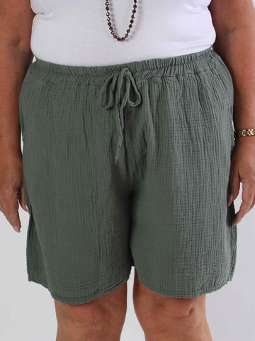 Delia - Mjuka plus size shorts i bomull