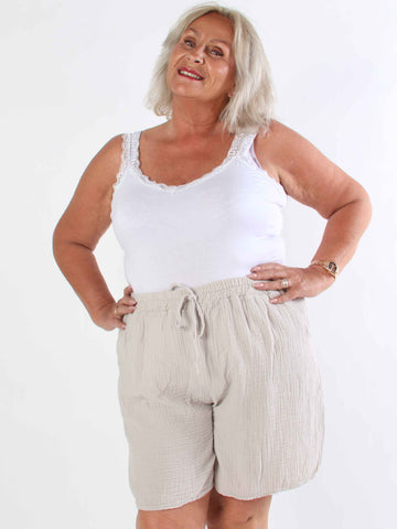 Delia - Mjuka plus size shorts i bomull