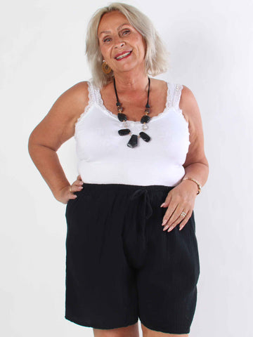 Delia - Mjuka plus size shorts i bomull