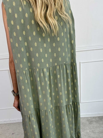 Dotti Gold Sleeveless - Klänning med lager på lager look i viskos