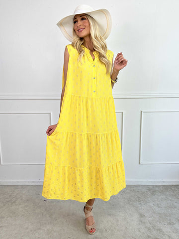 Dotti Gold Sleeveless - Klänning med lager på lager look i viskos