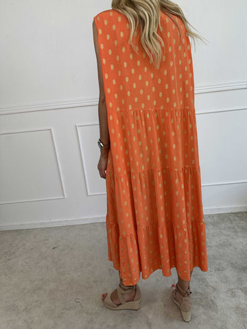 Dotti Gold Sleeveless - Klänning med lager på lager look i viskos
