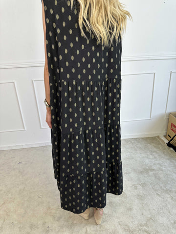 Dotti Gold Sleeveless - Klänning med lager på lager look i viskos