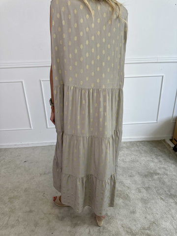 Dotti Gold Sleeveless - Klänning med lager på lager look i viskos