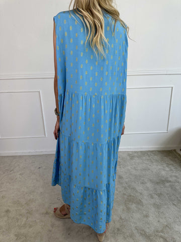 Dotti Gold Sleeveless - Klänning med lager på lager look i viskos