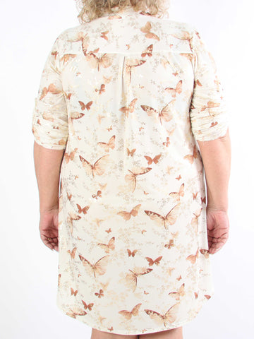 Ebba Butterfly - Elastisk plus size-klänning med fjärilar