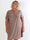 Ebba Gold Check Long - Elastisk plus size klänning med gulddetaljer