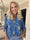 Ebba Gold Leaf Shirt - Elastisk blus mönstrad med bladguld