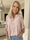 Ebba Gold Leaf Shirt - Elastisk blus mönstrad med bladguld