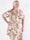 Ebba Gold Leaf Sleeveless - Plus size skjortklänning i stretchigt tyg med bladtryck