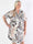 Ebba Gold Leaf Sleeveless - Plus size skjortklänning i stretchigt tyg med bladtryck