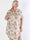 Ebba Pattern Long - Elastisk mönstrad plus size klänning med gulddetaljer