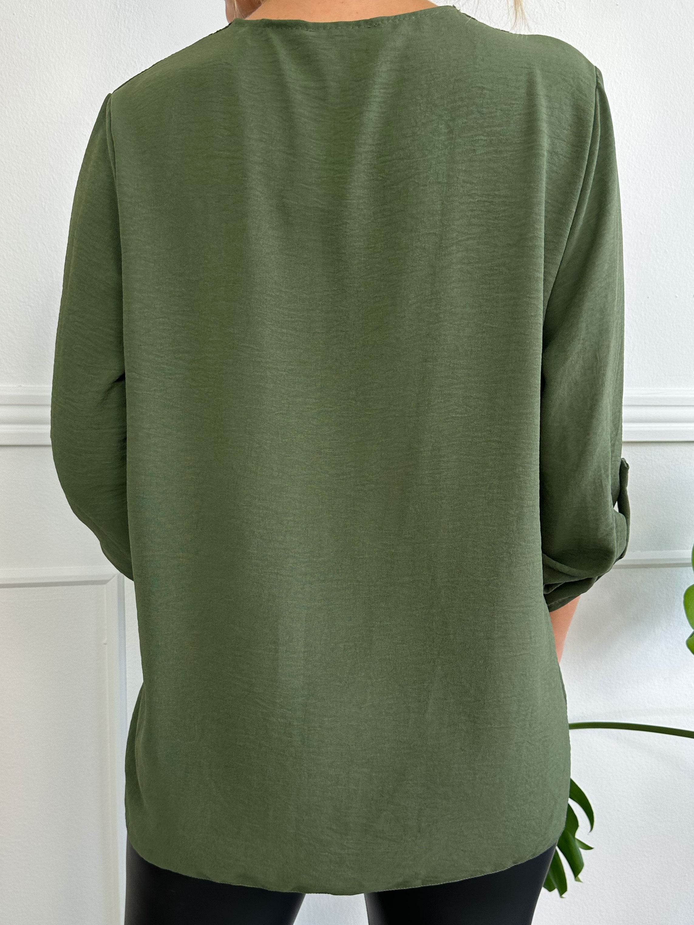 Elly Shirt - Simpel blus med spetskant