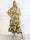 Elna Lemon - Lang elastisk plus size kjole med citroner og smock over brystet
