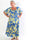 Elna Lemon - Lang elastisk plus size kjole med citroner og smock over brystet
