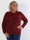 Elowen - Plus size strikbluse med blondekanter ved halsudskæringen og ærmerne