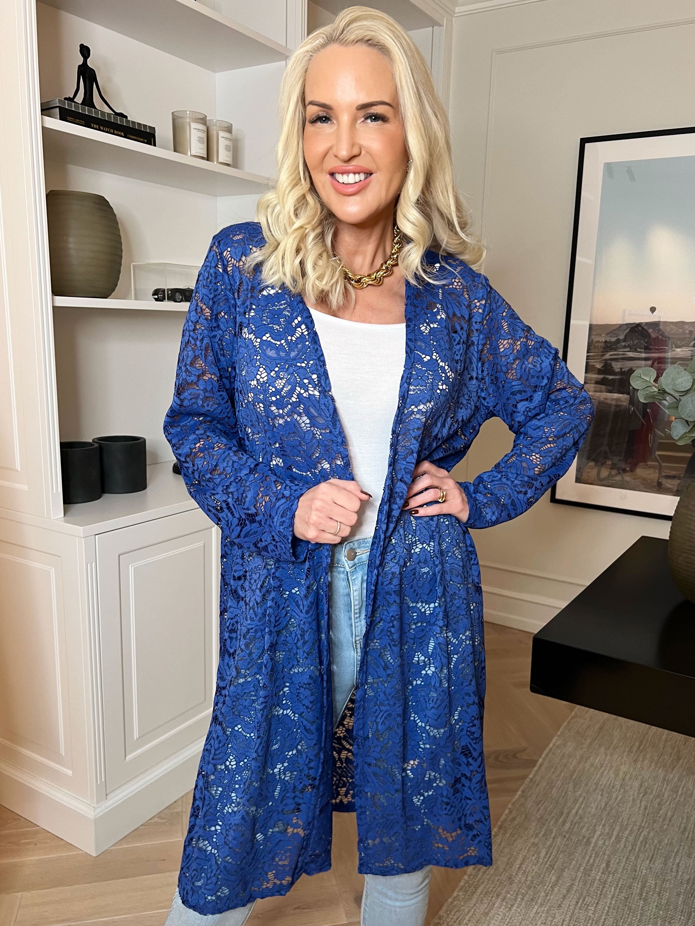 Emery - Blondecardigan med stræk i