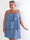 Feliz - Plus size sommerkjole i viskose med flettede stropper og flæser