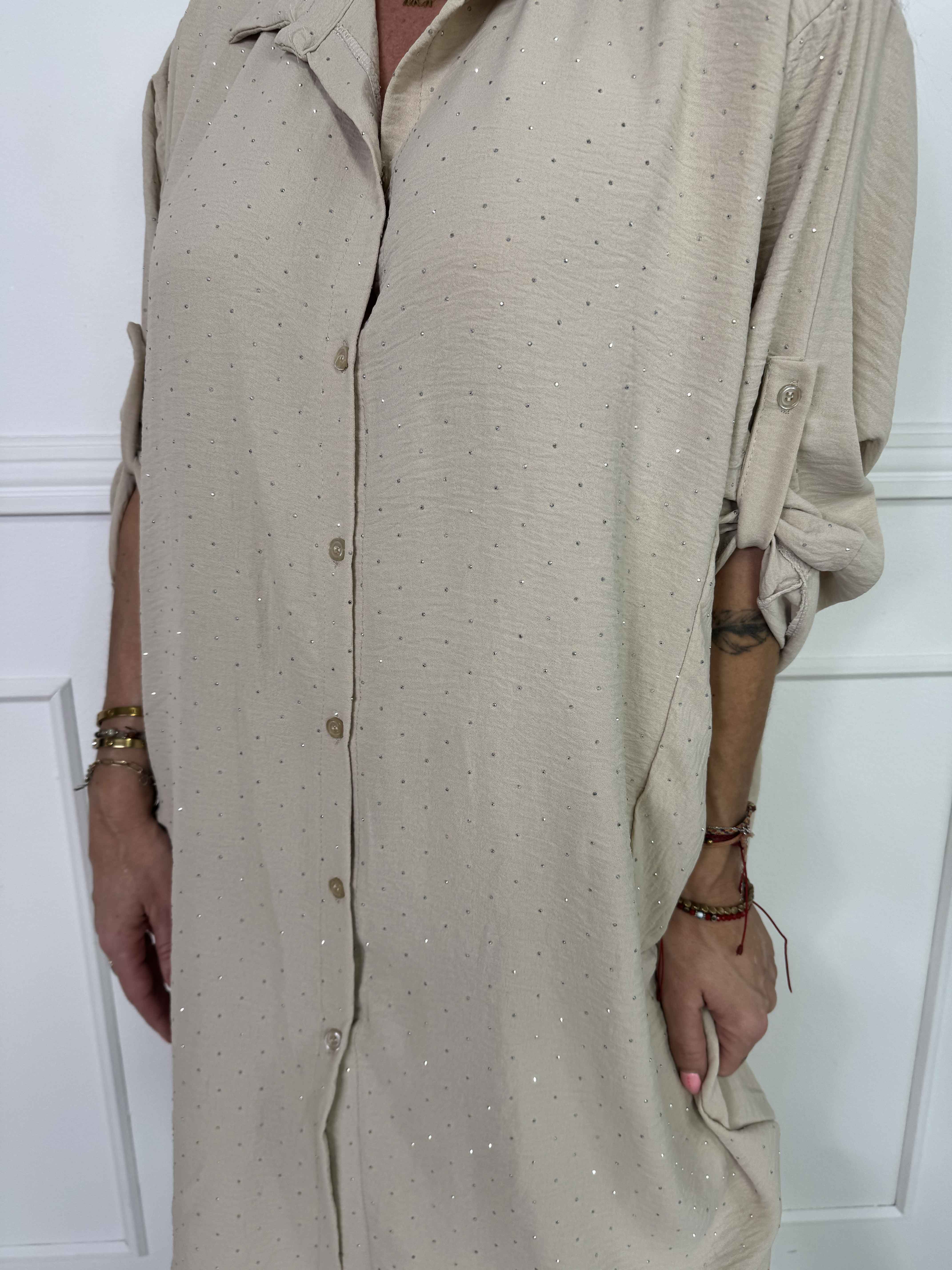 Franci - Skjortekjole i viskose med similisten