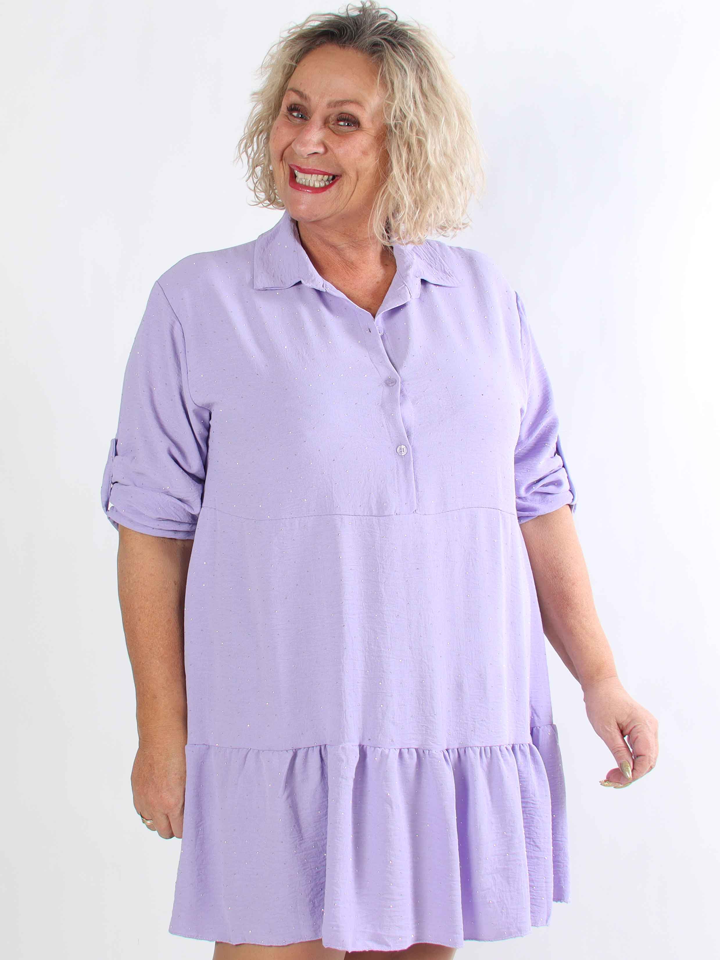 Gissele - Sød plus size kjole i viskose med fine similisten